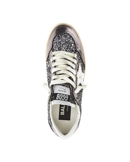 Golden Goose Deluxe Brand Gray 'Ballstar' Glittered Sneakers