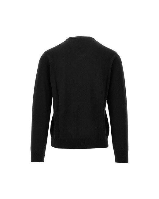 THE PULL Black Extrafine Merino Wool Sweater for men