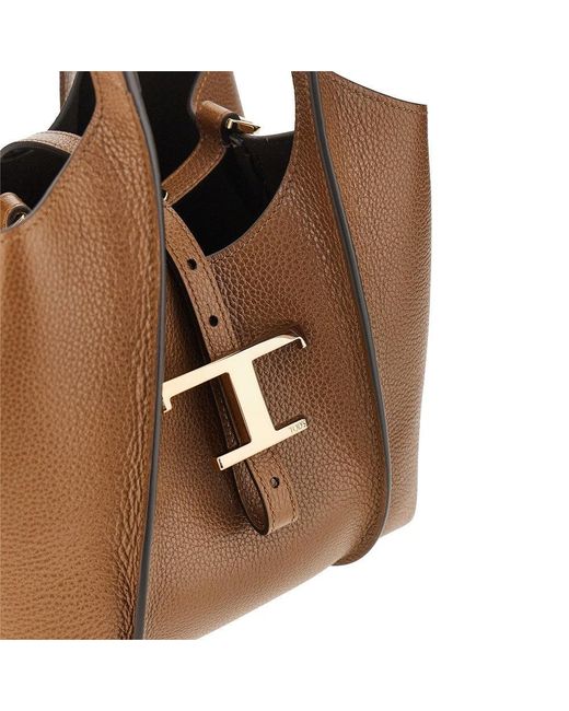 Tod's Brown Mini 'T Timeless' Shopping Bag