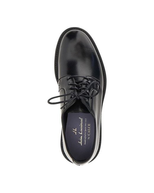 JUAN LACARCEL BY CALCE Black Brushed Leather Lace-Up Shoes 42 for men