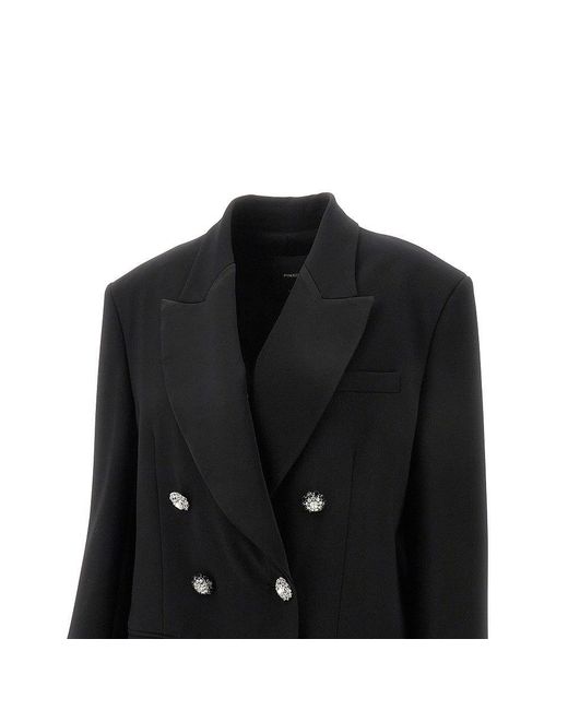 Giacca Doppiopetto Con Bottoni Gioiello Donna di Pinko in Black