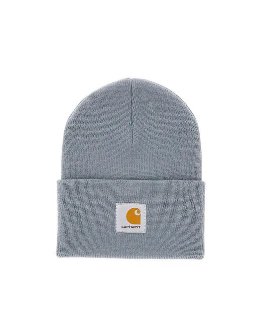 Carhartt Gray Logo Patch Beanie for men