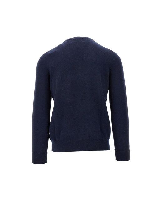 Ballantyne Blue V-Neck Cashmere Sweater for men