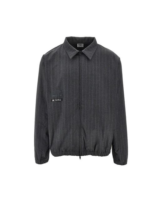 Umbro Gray 'Formal' Pinstriped Full-Zip Jacket for men