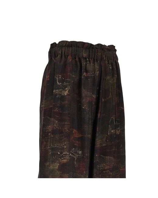Emporio Armani Black Printed Cupro Twill Pants for men