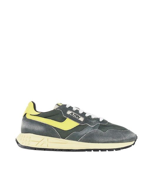 Autry Blue Suede And Nylon Reelwind Low Sneakers for men