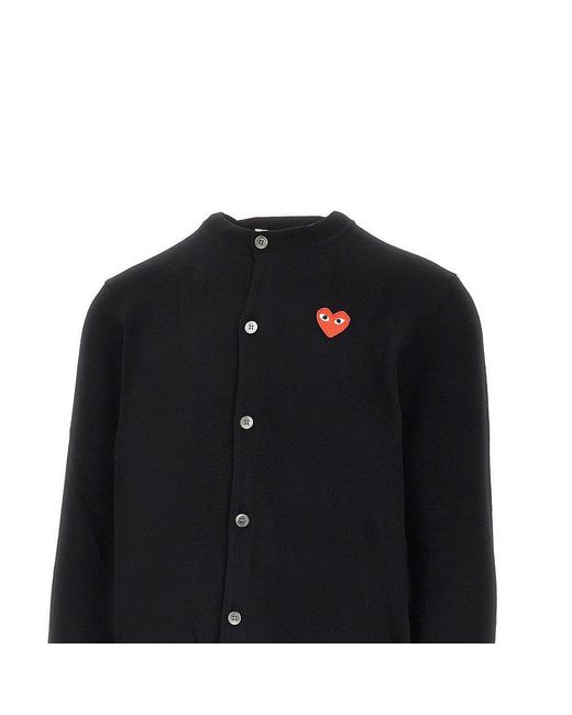 COMME DES GARÇONS PLAY Black Heart Patch Crewneck Cardigan for men