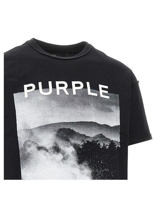 Purple Brand Black Inside-Out Jersey T-Shirt With Print for men