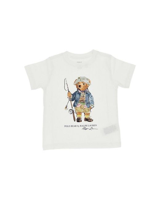 Ralph Lauren White Polo Bear Print T-Shirt Kids for men