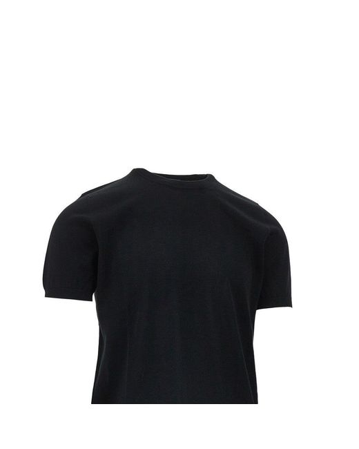 Drumohr Black Short-Sleeved Cotton Sweater for men