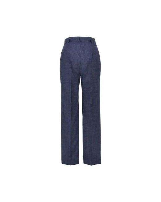 Max Mara Blue Virgin Wool Tailored Pants