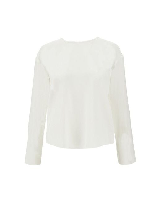 Emporio Armani White Silk Satin Blouse