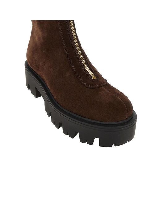 Prada Brown Suede Leather Zip-Up Ankle Boots