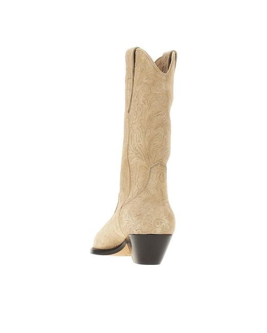 Isabel Marant Natural Suede Leather 'Duerto' Texan Boots