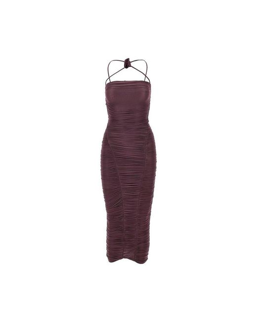 Maygel Coronel Purple 'Muralla' Midi Dress