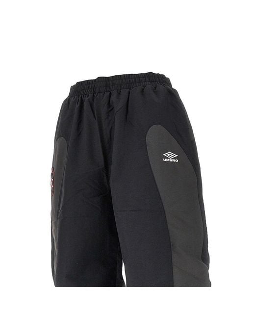 Umbro Black Rose Crest Nylon Track Pants for men