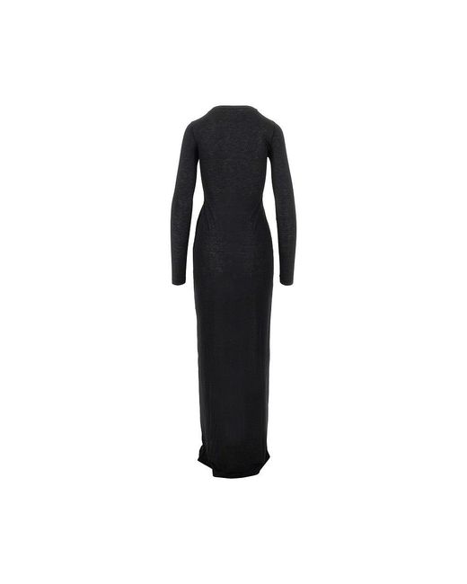 7 For All Mankind Black Jersey Long Dress