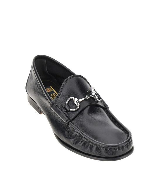 Gucci Black Leather 'Lugano' Loafers for men