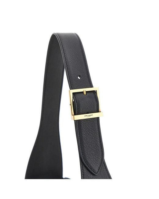 Saint Laurent Black Large 'Le 5 À 7' Grained Leather Bag