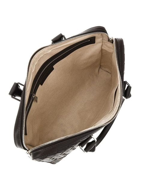Bottega Veneta Black Intrecciato Leather Business Bag for men