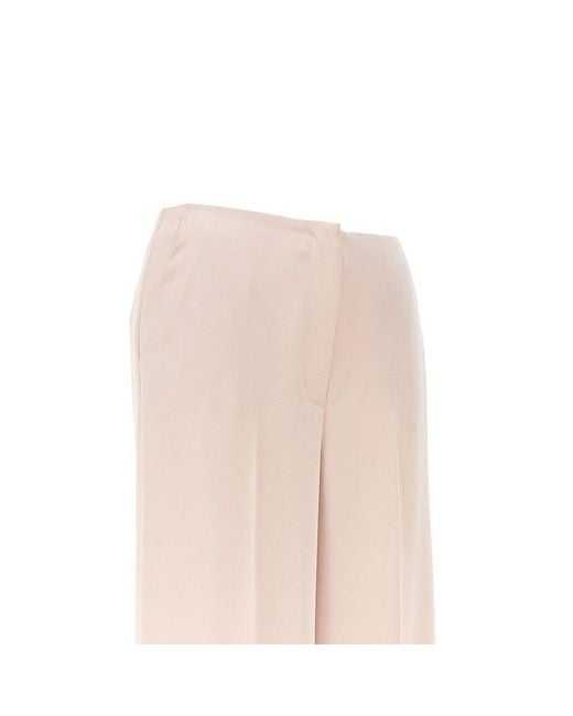 Pinko Pink Wide Leg Satin Pants