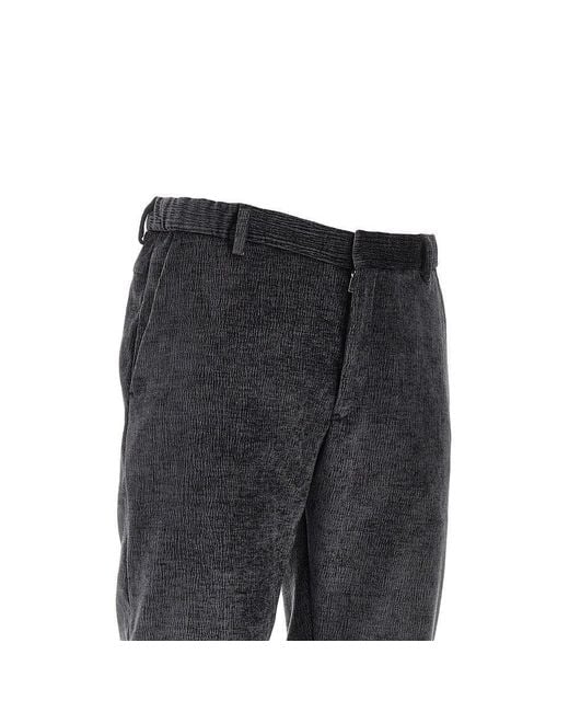 Emporio Armani Black Textured Velvet Pants for men