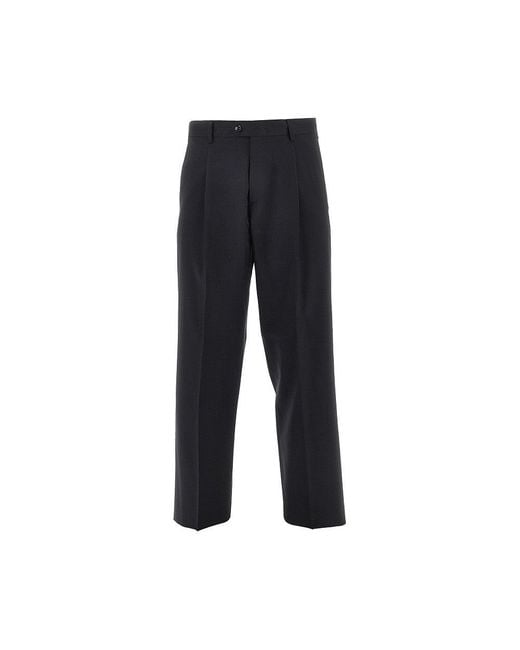 BRERAS Milano Black 'Orazio' Wool Pants With Dart for men