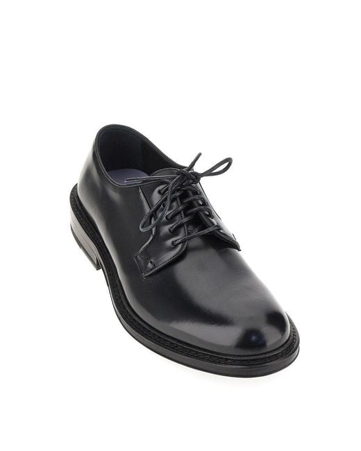JUAN LACARCEL BY CALCE Black Brushed Leather Lace-Up Shoes 42 for men