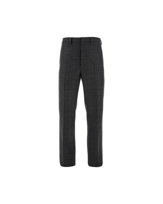 Prada Black Prince Of Wales Wool Pants for men