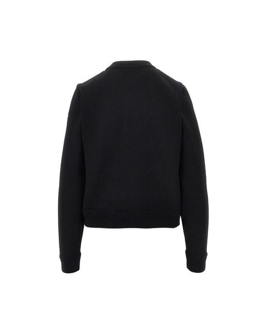 Moncler Black Padded Nylon And Knitted Cardigan