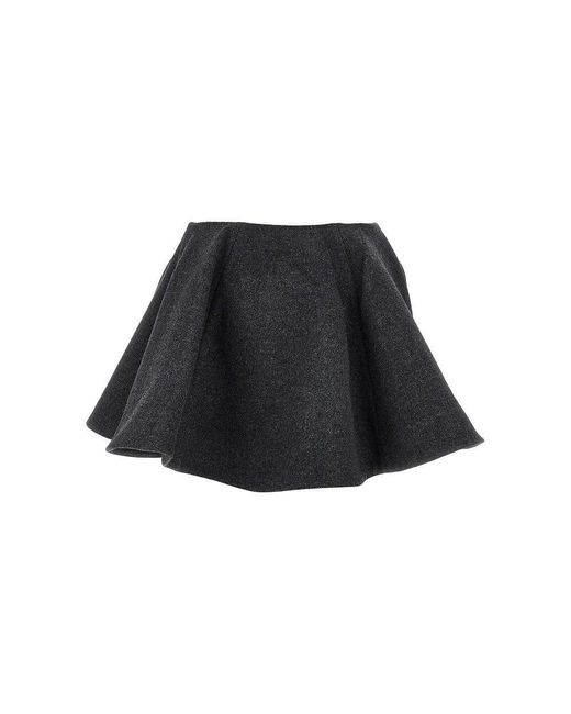 Ganni Black Wool-Blend Mini Skirt