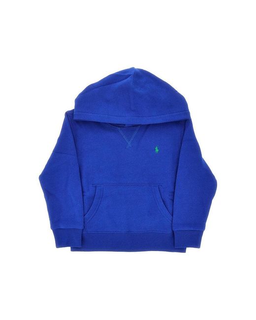 Ralph Lauren Blue Hoodie With Embroidered Logo Kids for men