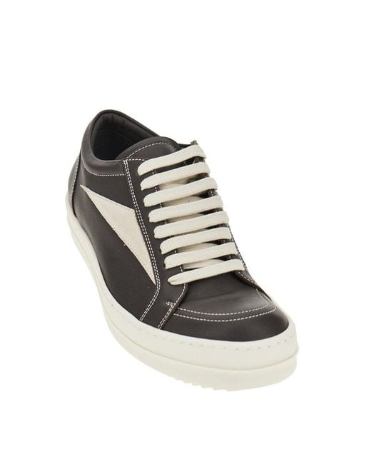 Rick Owens Brown Leather Vintage Sneakers for men