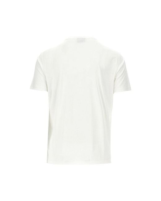 Emporio Armani White Eagle Embroidery Modal-Blend T-Shirt for men