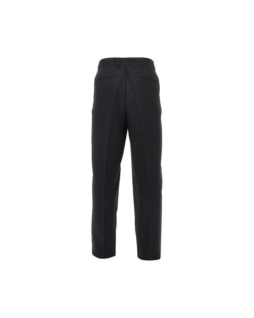 Emporio Armani Black Technical Seersucker Pants for men