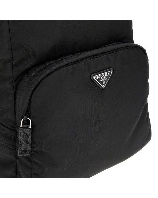 Prada Black Re-Nylon And Saffiano Leather Backpack for men