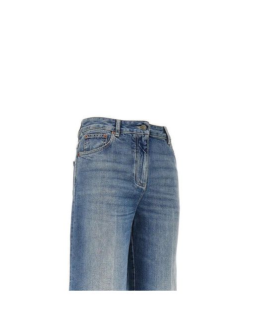 Jeans Svasato Con Dettagli Vgold di Valentino in Blue
