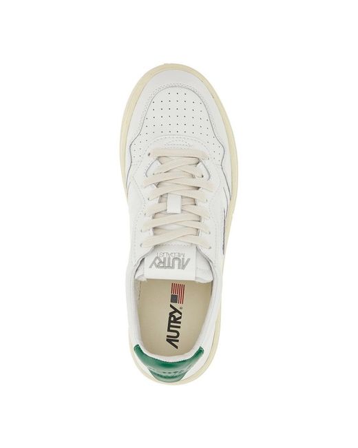 Autry White Medalist Low Leather Snekars for men