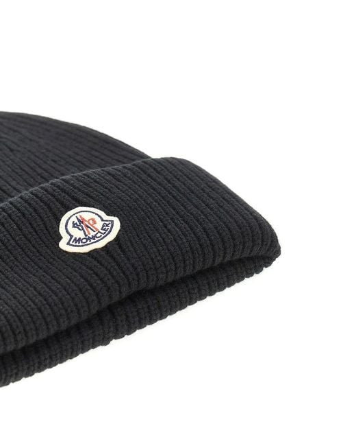 Beanie Tricot di Moncler in Black da Uomo