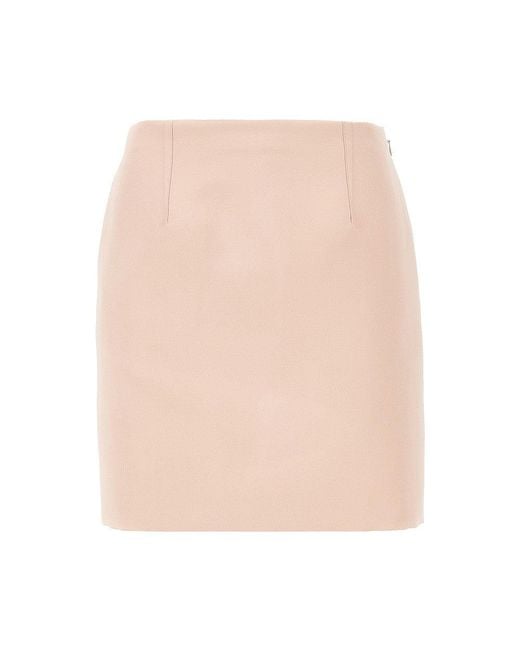 Chloé Natural Technical Duchesse Satin Mini Skirt