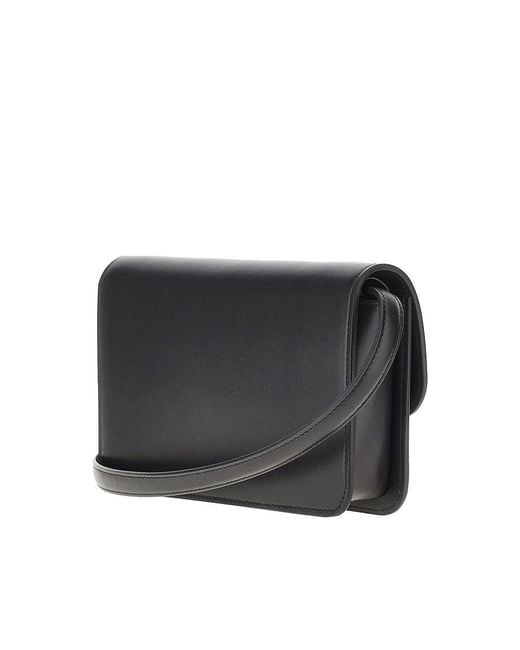 Totême Black 'T-Lock' Leather Pouch With Shoulder Strap