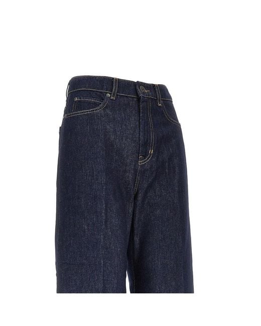 Weekend by Maxmara Blue Cotton Denim Wide-Leg Jeans