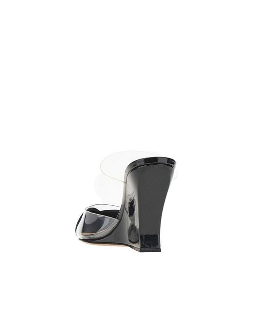 Alaïa Black Pvc And Leather 'Le Coeur' Wedge Mules