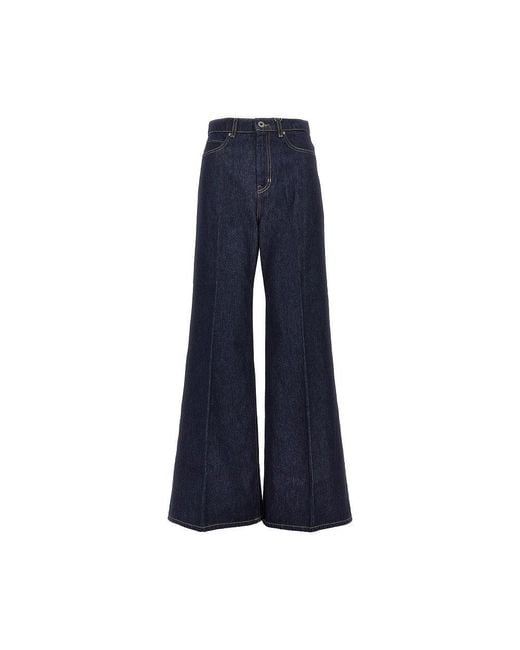 Weekend by Maxmara Blue Cotton Denim Wide-Leg Jeans