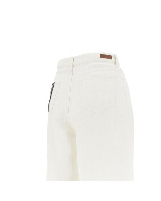 Emporio Armani White 'J3F' Relaxed Fit Jeans