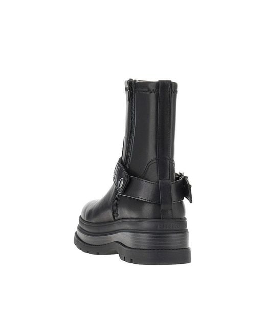 Pinko Black 'Eva' Leather Boots