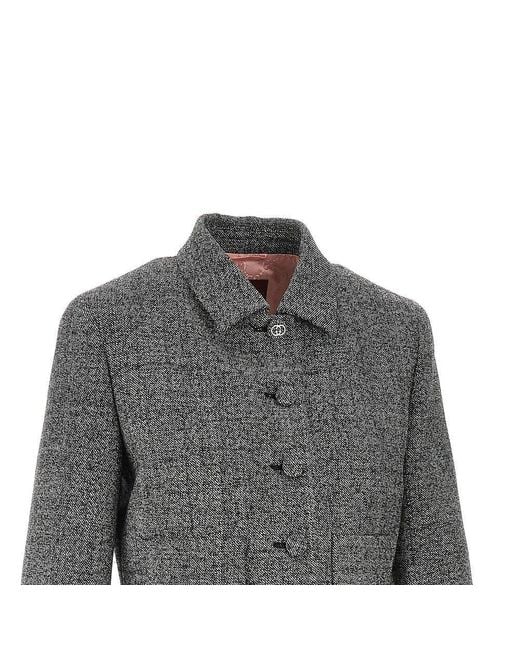 Gucci Gray Wool Grisaille Short Jacket