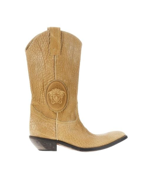 Versace Natural 'Houston' Leather Boots
