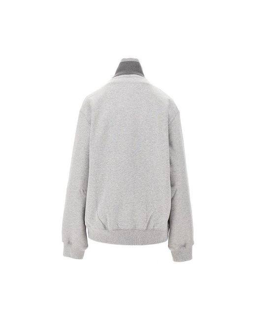 Miu Miu Gray Mélange Cotton Full-Zip Sweatshirt
