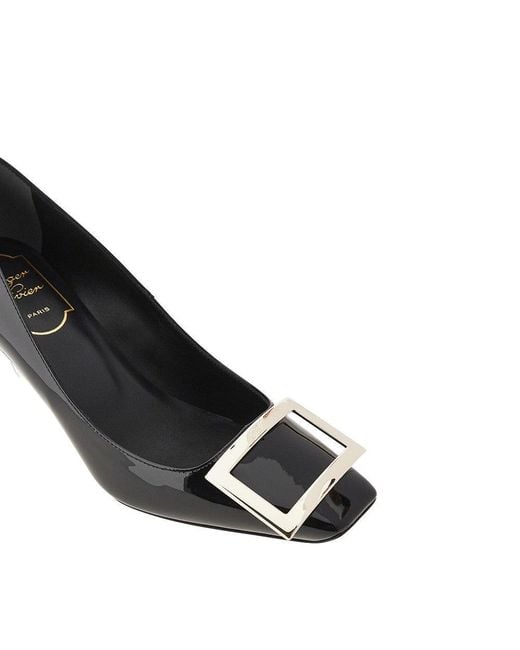 Roger Vivier Blue Patent Leather Belle Vivier Trompette Pumps 37